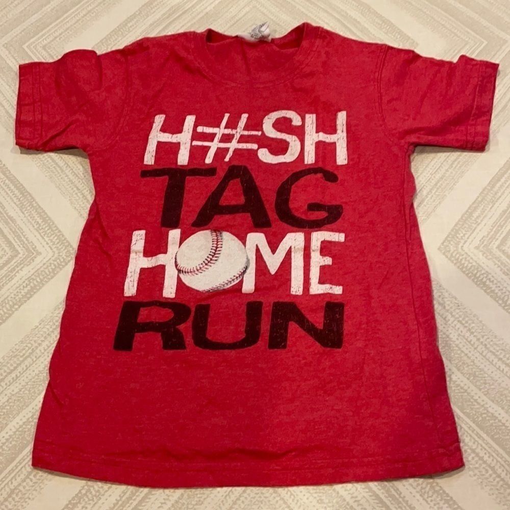 Bottlecapps Boys Red H#sh Tag Home Run T-Shirt
